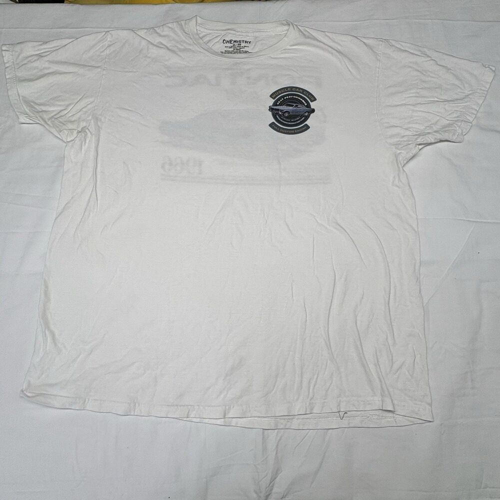 Chemistry Mens XL 1966 Pontiac GTO Muscle Car Graphic T-Shirt White